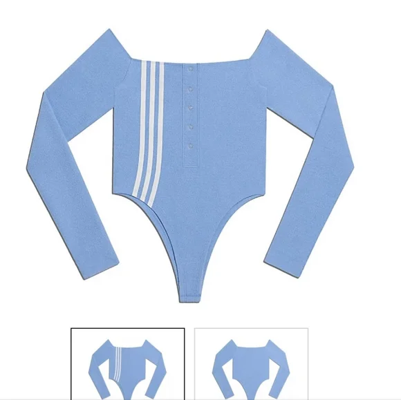IVY PARK Tops Adidas Ivy Park Terry Bodysuit Light Blue Poshmark